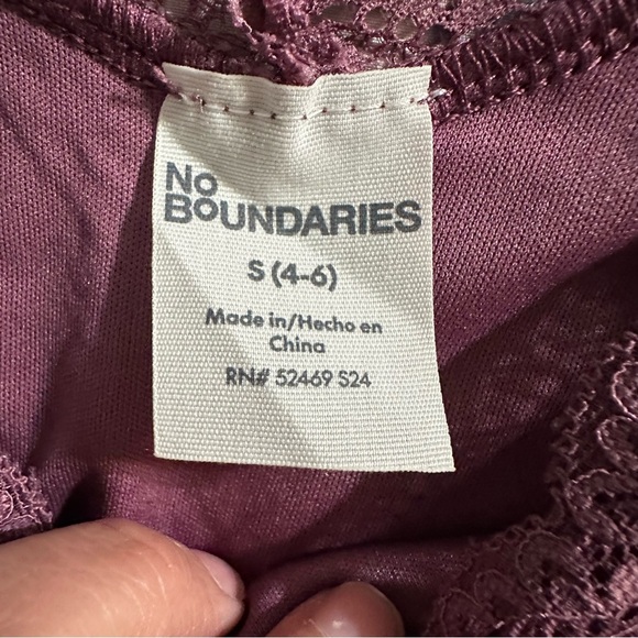 No Boundaries Purple Ruched Crop Blouse Long Sleeve - Picture 3 of 4